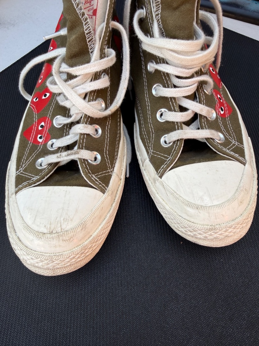 Comme des Garçons PLAY x Converse Chuck 70 Multi Heart High Tops Size 10 - Picture 8 of 8